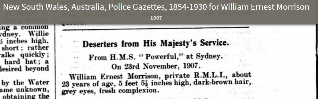 NSW Police Gazette of Friday 27 December 1907